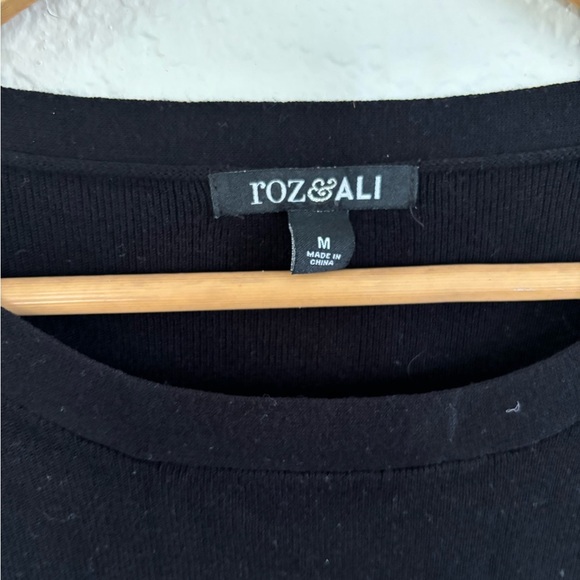 Roz & Ali Black Top with Gold Button Detail - Picture 3 of 8